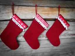 Christmas Stocking Gift Decor Holiday Personalized Burlap Ornament Scandinavian - thumbnail 1