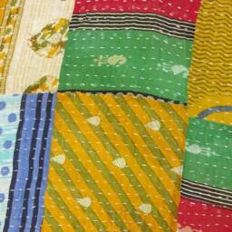 Kantha Quilt Indian Cotton Bedspread Blanket Bedding , Bed Cover, Sofa Throw , Gardern Decor - thumbnail 3