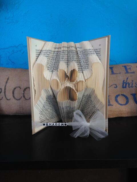 Pet Memorial Folded Book - Paw Print -Sympathy Gone But Not Forgotten Personalized Name Dog Cat Fur Baby Rainbow Bridge - image 1