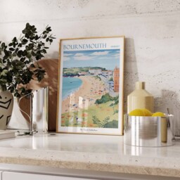 Bournemouth Travel Poster Dorset Beach Art Print - thumbnail 2