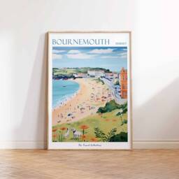 Bournemouth Travel Poster Dorset Beach Art Print - thumbnail 3