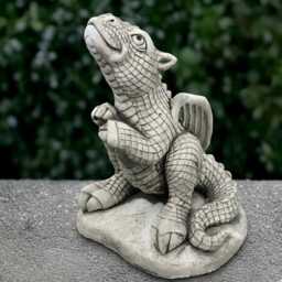 Gothic Dragon Statue Concrete Baby Sculpture Cement Animal Decoration Dragon Lover Gift Handmade Art Front Door Ornament - thumbnail 4