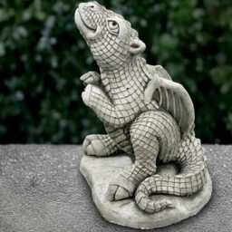 Gothic Dragon Statue Concrete Baby Sculpture Cement Animal Decoration Dragon Lover Gift Handmade Art Front Door Ornament - thumbnail 2