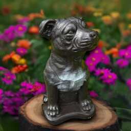 Garden Pitbull Statue Concrete Dog Figure Outdoor Guardian Boxer Decor Handmade Sculpture Dog Lover Gift Memorial Ornament - thumbnail 3