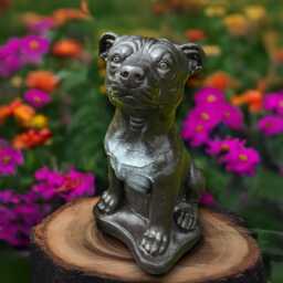 Garden Pitbull Statue Concrete Dog Figure Outdoor Guardian Boxer Decor Handmade Sculpture Dog Lover Gift Memorial Ornament - thumbnail 2