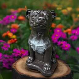 Garden Pitbull Statue Concrete Dog Figure Outdoor Guardian Boxer Decor Handmade Sculpture Dog Lover Gift Memorial Ornament - thumbnail 4