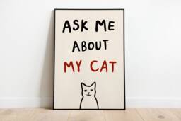 Ask Me About My Cat Unframed Print - Funny Poster Wall Art Prints Lover Gifts Gift Under 20 - thumbnail 1