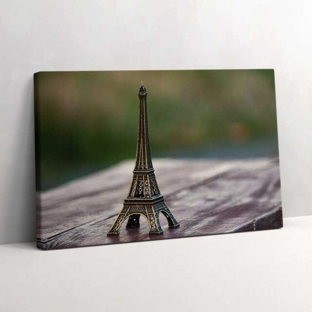 Eiffel Tower Souvenir Canvas, Picture Wall Hanging, Green Art, Travel Canvas Painting - image 1