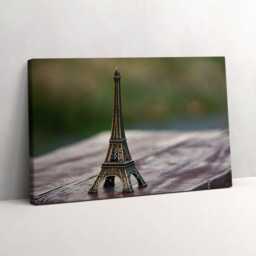 Eiffel Tower Souvenir Canvas, Picture Wall Hanging, Green Art, Travel Canvas Painting - thumbnail 1