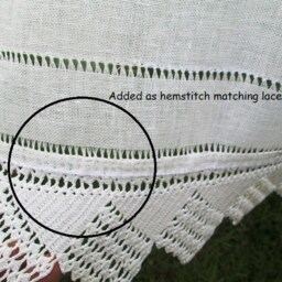 Linen & Lace Curtains, Irish Linen Handmade Hemstitched N' Drawn-Work Curtains - thumbnail 3