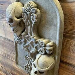 stone Garden Large Gargoyle Skull Gothic Wall Hanging Plaque Ornament - thumbnail 3