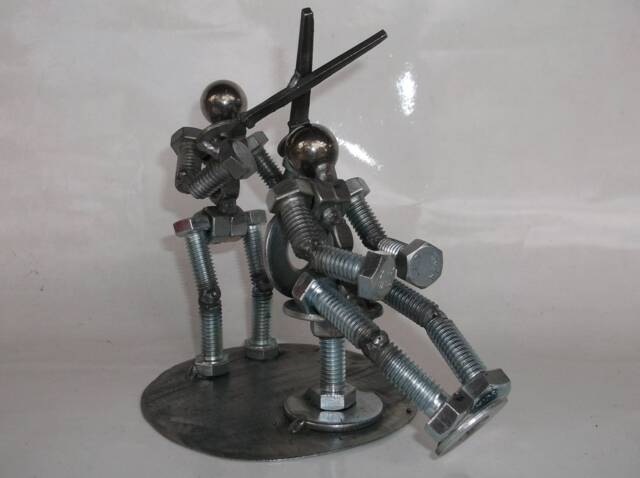 Barber, Hair Dresser, Metal Bolt Figurine, People - image 1