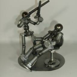 Barber, Hair Dresser, Metal Bolt Figurine, People - thumbnail 4
