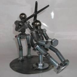 Barber, Hair Dresser, Metal Bolt Figurine, People - thumbnail 2