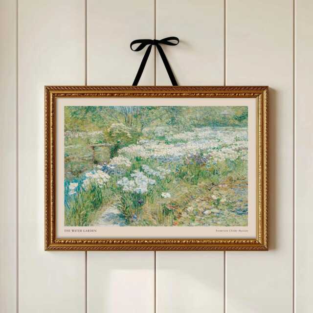 The Water Garden Print - Frederick Childe Hassam Fine Art Landscape Impressionist Floral Wall - image 1