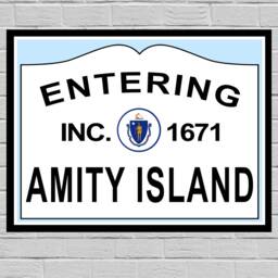 Jaws - Entering Amity Island Sign Poster Print Spielberg Wall Decor - thumbnail 2