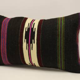Rug Pillow, Sofa 12x20 in 30x50 cm, Vintage Kilim Pillow, Lumbar Cushion Cover Koef-1368 - thumbnail 3