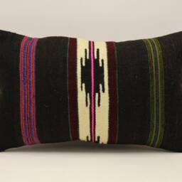 Rug Pillow, Sofa 12x20 in 30x50 cm, Vintage Kilim Pillow, Lumbar Cushion Cover Koef-1368 - thumbnail 2
