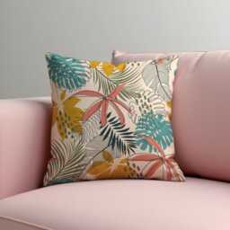 Tropical Jungle Cushion Cover, Colorful Palm & Monstera Leaf Throw Pillow Boho Summer Sofa Decor, Exotic Botanical Accent - thumbnail 1