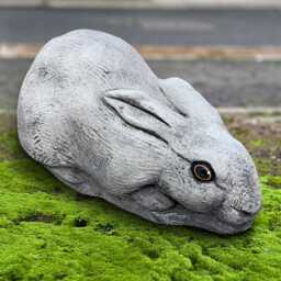 Outdoor Rabbit Sculpture Concrete Bunny Statue Cement Animal Figurine Stone Pet Ornament Garden Decoration Bunny Lover Gift Yard Art - thumbnail 3