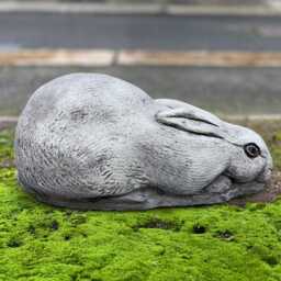 Outdoor Rabbit Sculpture Concrete Bunny Statue Cement Animal Figurine Stone Pet Ornament Garden Decoration Bunny Lover Gift Yard Art - thumbnail 4