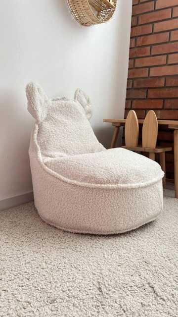 Bear Bean Bag Chair Kids Plush Floor Cushion, Reading Nook - image 1