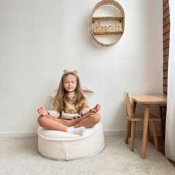 Bear Bean Bag Chair Kids Plush Floor Cushion, Reading Nook - thumbnail 2