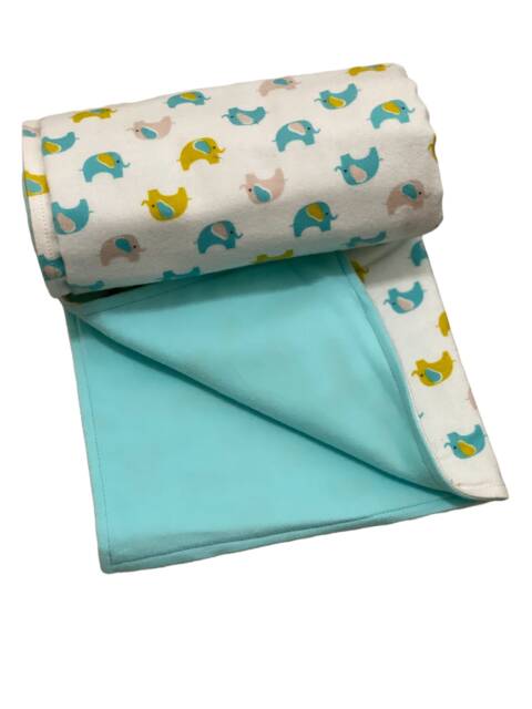 Organic Cotton Elephant Stroller Blanket - Soft Baby Newborn Gift - image 1