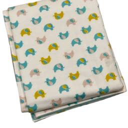 Organic Cotton Elephant Stroller Blanket - Soft Baby Newborn Gift - thumbnail 3