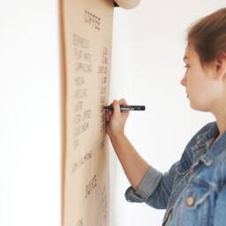 Wall Mounted Studio Paper Roller - Butcher Roll Holder Kraft Dispenser Caf?? Menu Board Hanging Daily Note Black - thumbnail 3