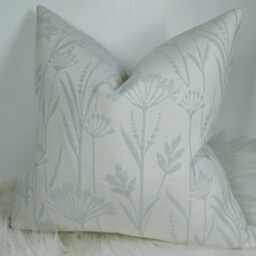 John Lewis Floral Fabric Neutral Cushion Cover Both Sides Meadow, Country Home Cushion Cover Cotton Linen Blend