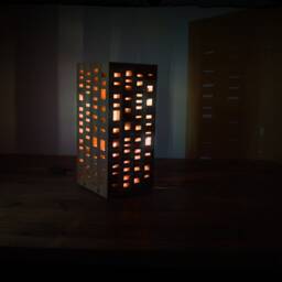 Lamp, Table Lamp, Home Decor, Lightning, Modern Unique Design, Cubic Lightning Wooden Solid Oak Wood, L002 Genblock