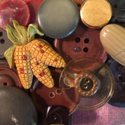 Harvest Button Frame in Browns ~ Fall Rustic Home Decor Bohemian Photo Gift For Her Boho Art 4x6 Photo - thumbnail 2