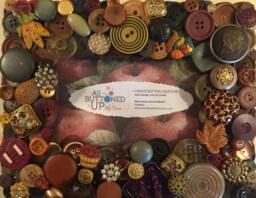 Harvest Button Frame in Browns ~ Fall Rustic Home Decor Bohemian Photo Gift For Her Boho Art 4x6 Photo - thumbnail 1