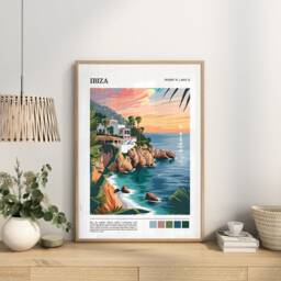 Ibiza Travel Print - Poster Island Balearic Islands Wall Art Sunset - thumbnail 3