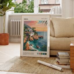 Ibiza Travel Print - Poster Island Balearic Islands Wall Art Sunset - thumbnail 2