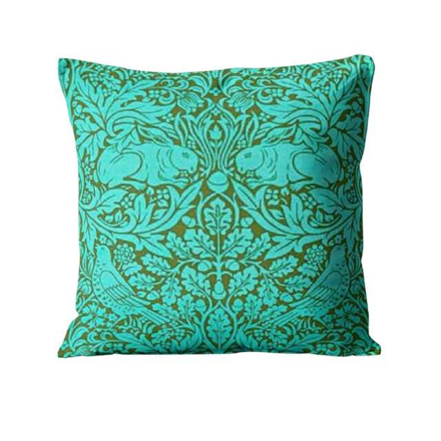 William Morris, Brer Rabbit, Ben Pentreath, Olive & Turquoise Linen Union Cushion, Throw Pillow Cover, Home Decor - image 1