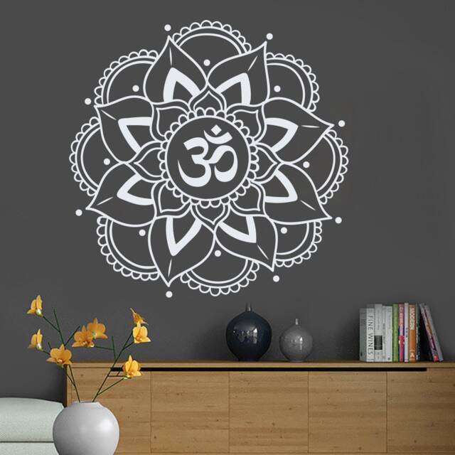 Wall Decals Mandala , Yoga Ganesh Buddha Sticker, Bohemian Bedroom Decor, Boho Art, Art Yoga Studio Decor Mm241 - image 1