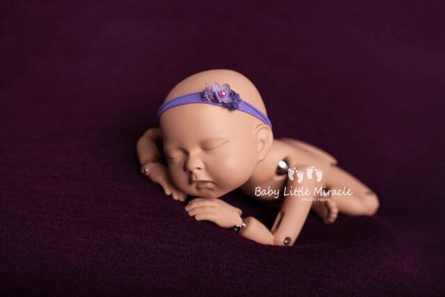 Samantha Eggplant Posing Fabric, Backdrop, Newborn Cover, Fabric Bean Bag Blanket, Beanbag Baby Shower Gift - image 1