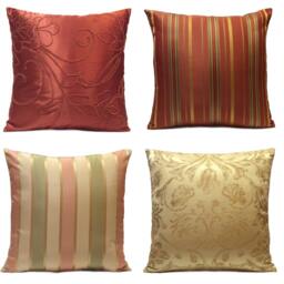 Yellow Gold Pillow, Throw Pillow Cover, Decorative Cushion Pillowcase, Accent Satin Blend Floral - thumbnail 3