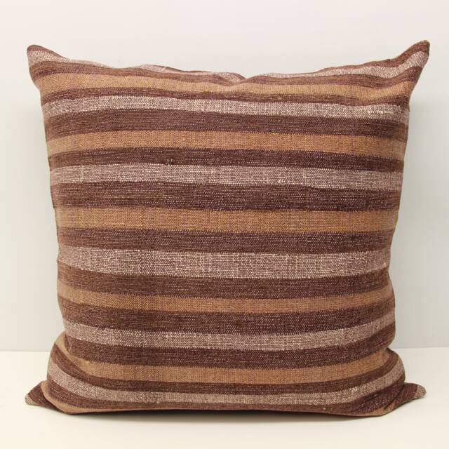 Handmade Turkish Kilim Pillow Cover 24x24, Rustic Home Design - image 1