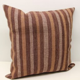 Handmade Turkish Kilim Pillow Cover 24x24, Rustic Home Design - thumbnail 2