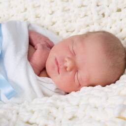 Handmade Super Plush Baby Blanket, Acrylic Knit - 24x28