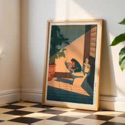 Japanese Frog Print, Bathroom Hasui Kawase Art, Hiroaki Takahashi Style, Wall Funny Art - thumbnail 3