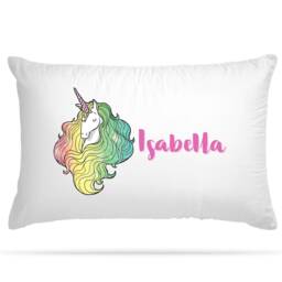 Customised Unicorn Rainbow Pillow Case Personalised Gifts For Sleepover Party - Home Decor Cute Room & Birthday Decoration Girls - thumbnail 3