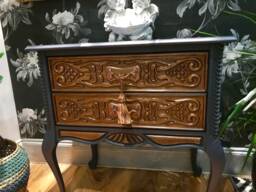 Vintage French Carved Chest Of Drawers Hall Way Hand Painted Shabby Chic