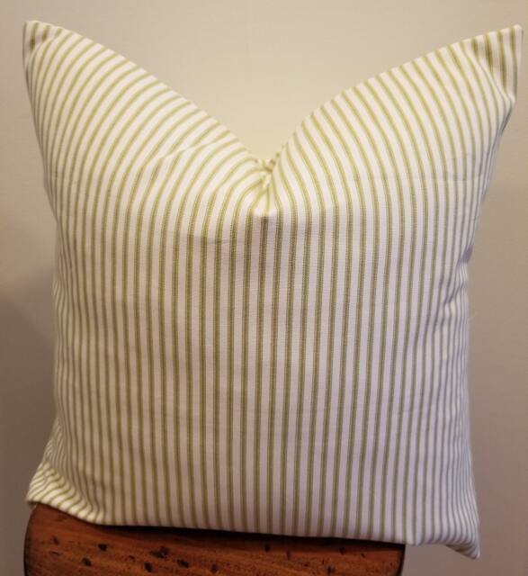 Sage.coral.ticking Pillow Cover.stripes.slip Covers.easter Farmhouse Decor.spring Decor.coral.holiday Decor.cerlean Aqua.sage.#p0361, P0455 - image 1