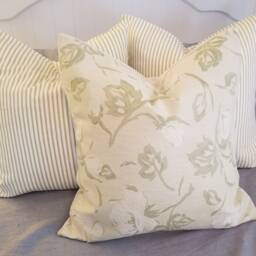 Sage.coral.ticking Pillow Cover.stripes.slip Covers.easter Farmhouse Decor.spring Decor.coral.holiday Decor.cerlean Aqua.sage.#p0361, P0455 - thumbnail 3