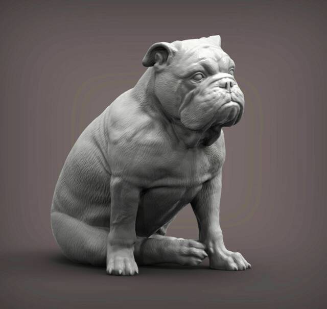 British Bulldog Figurine 3D Printed Dog Lover Gift - Unique Home Decor Ornament Collectible - image 1