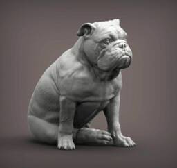 British Bulldog Figurine 3D Printed Dog Lover Gift - Unique Home Decor Ornament Collectible - thumbnail 1